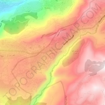 Mapa topográfico Batloun, altitud, relieve