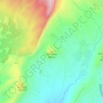 Mapa topográfico la Murta, altitud, relieve