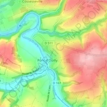Mapa topográfico La Valette, altitud, relieve