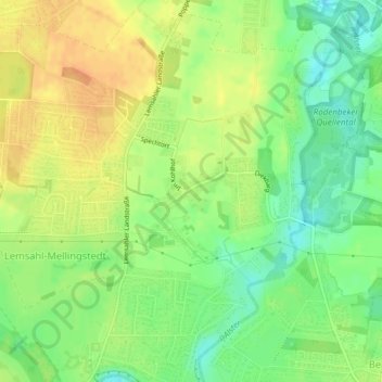 Mapa topográfico Lemsahl, altitud, relieve