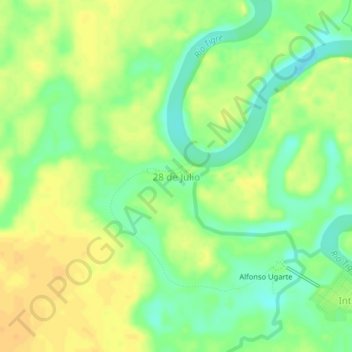 Mapa topográfico 28 de Julio, altitud, relieve