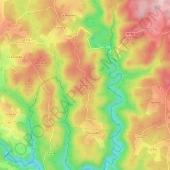 Mapa topográfico Espagne, altitud, relieve