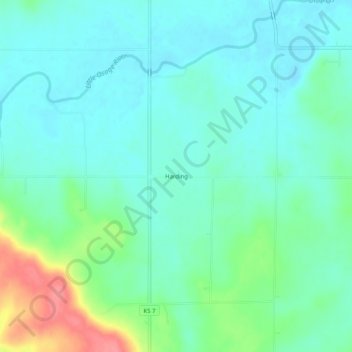 Mapa topográfico Harding, altitud, relieve