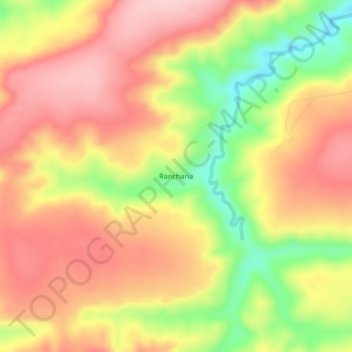 Mapa topográfico Rancharia, altitud, relieve