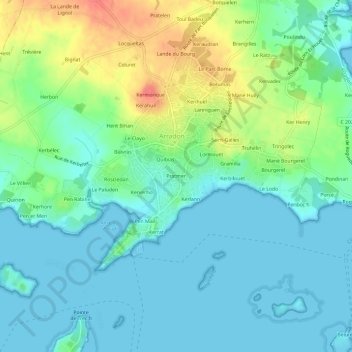 Mapa topográfico Pratmer, altitud, relieve