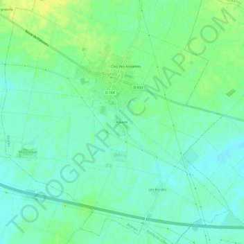 Mapa topográfico Rouvre, altitud, relieve