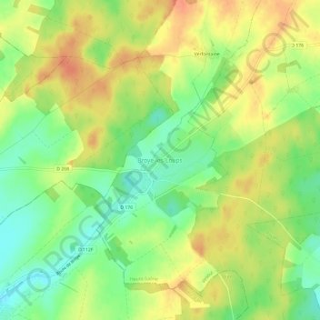 Mapa topográfico Broye-les-Loups, altitud, relieve