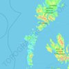 Mapa topográfico Western Isles, altitud, relieve