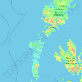 Mapa topográfico Western Isles, altitud, relieve