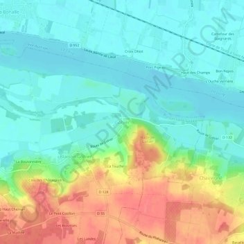 Mapa topográfico Gohier, altitud, relieve