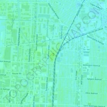 Mapa topográfico Garbage Hill, altitud, relieve