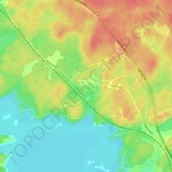 Mapa topográfico Nobel, altitud, relieve
