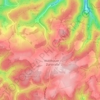 Mapa topográfico Heide, altitud, relieve