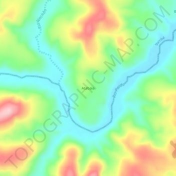 Mapa topográfico Atabaia, altitud, relieve