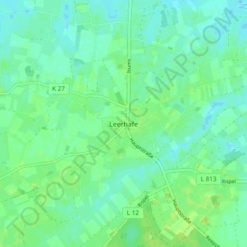 Mapa topográfico Leerhafe, altitud, relieve