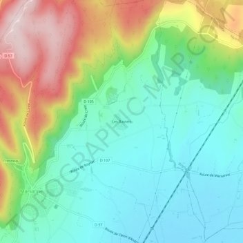 Mapa topográfico Les Bastets, altitud, relieve