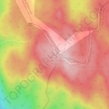 Mapa topográfico Mount Disappointment, altitud, relieve