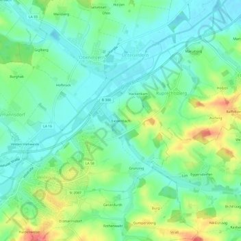 Mapa topográfico Biedenbach, altitud, relieve