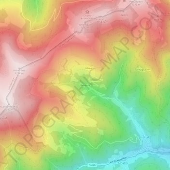 Mapa topográfico Rimbuhl, altitud, relieve