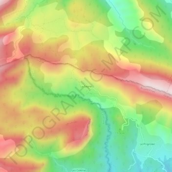 Mapa topográfico La Sagne, altitud, relieve