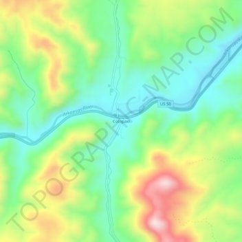 Mapa topográfico Cotopaxi, altitud, relieve