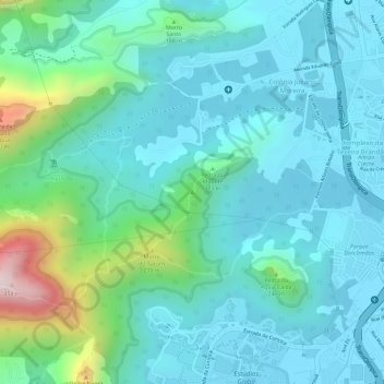 Mapa topográfico Pico do Urubu, altitud, relieve