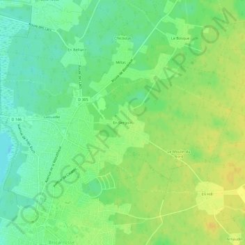 Mapa topográfico En Bergoin, altitud, relieve