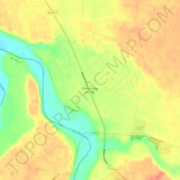 Mapa topográfico Punta Larga (Pichil), altitud, relieve