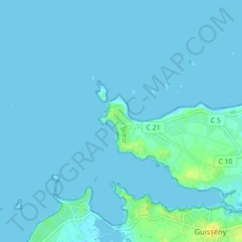 Mapa topográfico Neiz Vran, altitud, relieve