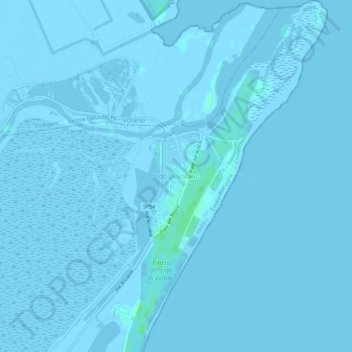 Mapa topográfico Lido di Volano, altitud, relieve
