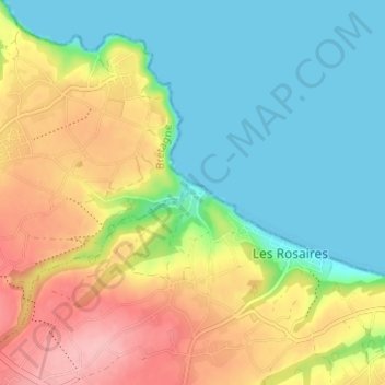 Mapa topográfico Tournemine, altitud, relieve