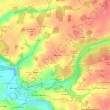 Mapa topográfico Brouillard, altitud, relieve