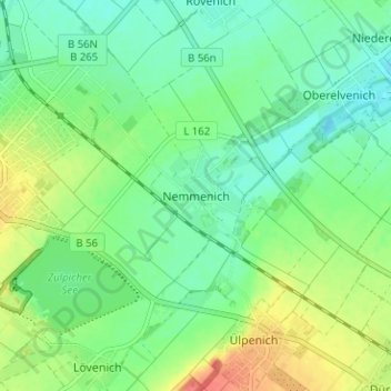 Mapa topográfico Nemmenich, altitud, relieve