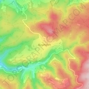 Mapa topográfico Büscheich, altitud, relieve
