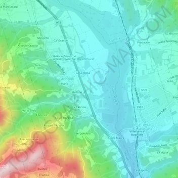 Mapa topográfico Torretta, altitud, relieve