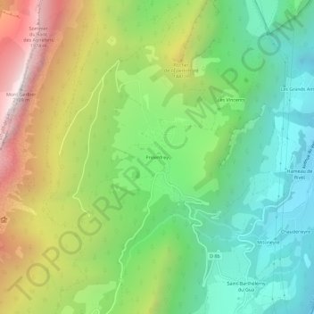 Mapa topográfico Prélenfrey, altitud, relieve