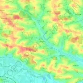 Mapa topográfico Zaismaier, altitud, relieve