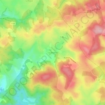 Mapa topográfico La Souque, altitud, relieve