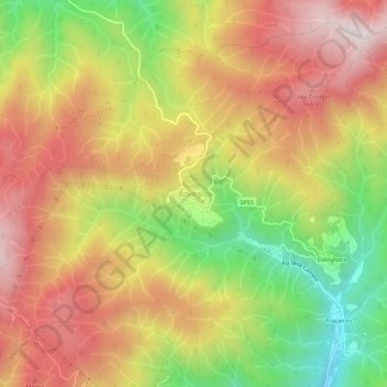 Mapa topográfico Boveglio, altitud, relieve
