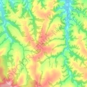 Mapa topográfico Lajeado, altitud, relieve