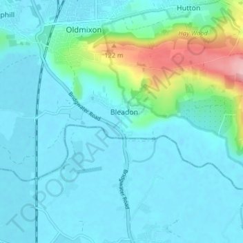 Mapa topográfico South Hill, altitud, relieve