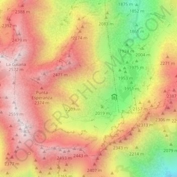 Mapa topográfico Circo de Gredos, altitud, relieve