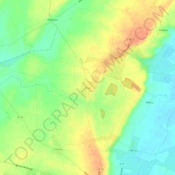 Mapa topográfico Crux, altitud, relieve
