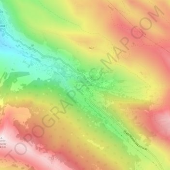 Mapa topográfico Casamaina, altitud, relieve