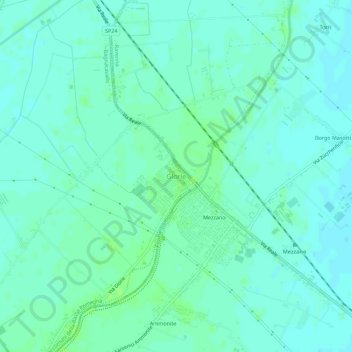 Mapa topográfico Glorie, altitud, relieve