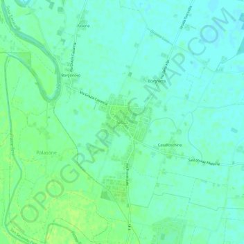 Mapa topográfico Sissa, altitud, relieve
