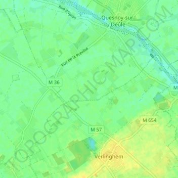 Mapa topográfico L'Amidonnerie, altitud, relieve