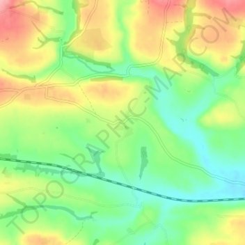 Mapa topográfico Clarbeston, altitud, relieve