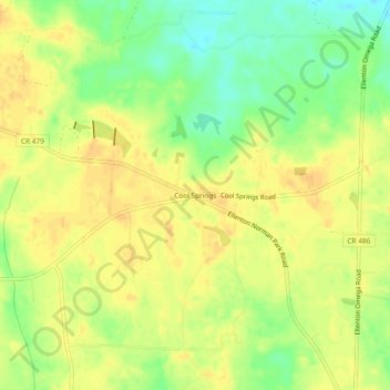 Mapa topográfico Cool Springs, altitud, relieve