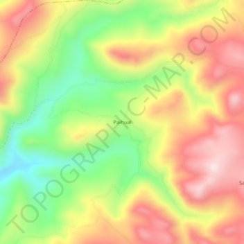 Mapa topográfico Paihual, altitud, relieve